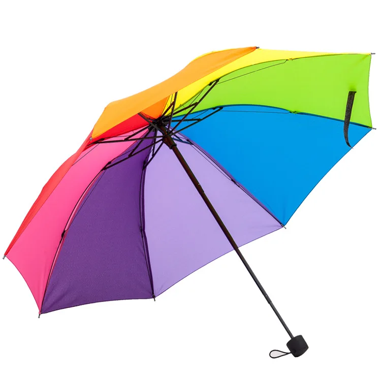 Wholesale 3 discount 8K Korean creative rainbow umbrella outdoor lovers gift umbrella