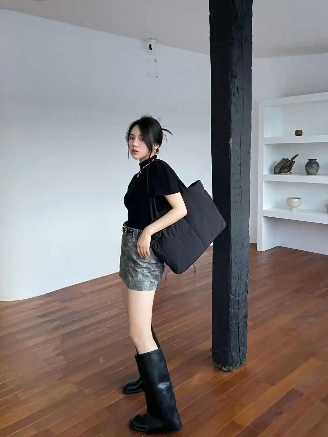 new collection Large capacity fashion simple soft plaid shoulder bag handbag gift work puffer tote bags for women wholesale