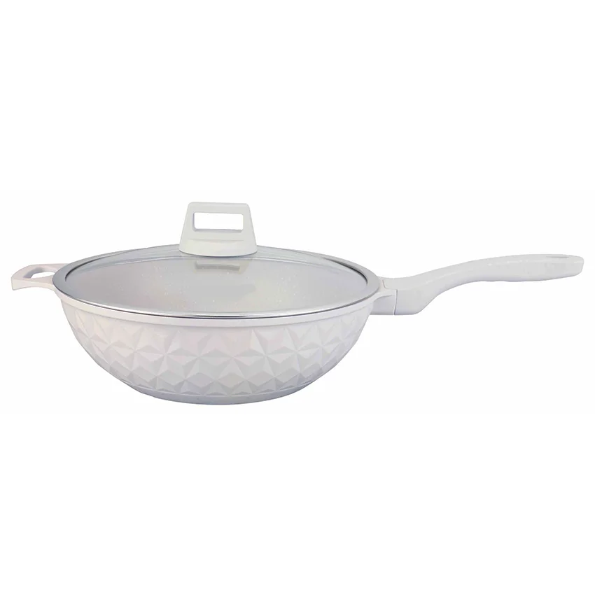 32cm Die Cast Aluminum Marble Coating Induction Bottom Wok