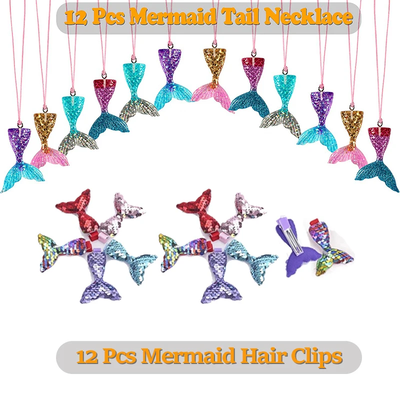 72pcs Custom Goodie Bag Supplies Little Mermaid Birthday Accessories Wedding Favor for Girls Mermaid Themed Party Favors
