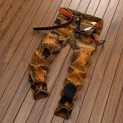 Wholesale Europe And The United States Men Jeans Hole Personality Old Straight Male Jeans