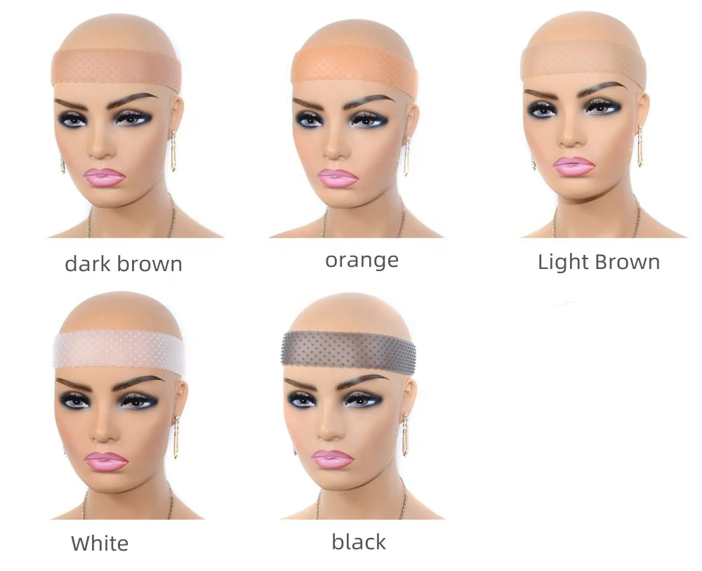 Strong Hold Seamless Adjustable Silicone Wig Grip Headbands Women Hair Fix Tools Gripper Elastic Stretchable Wig Band with Hole