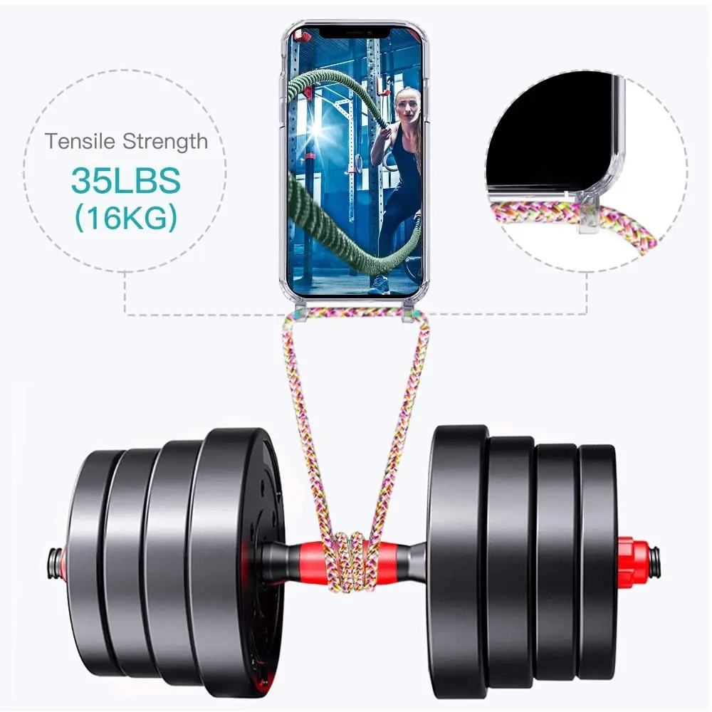 Universal Adjustable Crossbody Nylon Neck Strap Tether Patch Mobile Cell Phone Strap Lanyard For All iPhone Smartphone