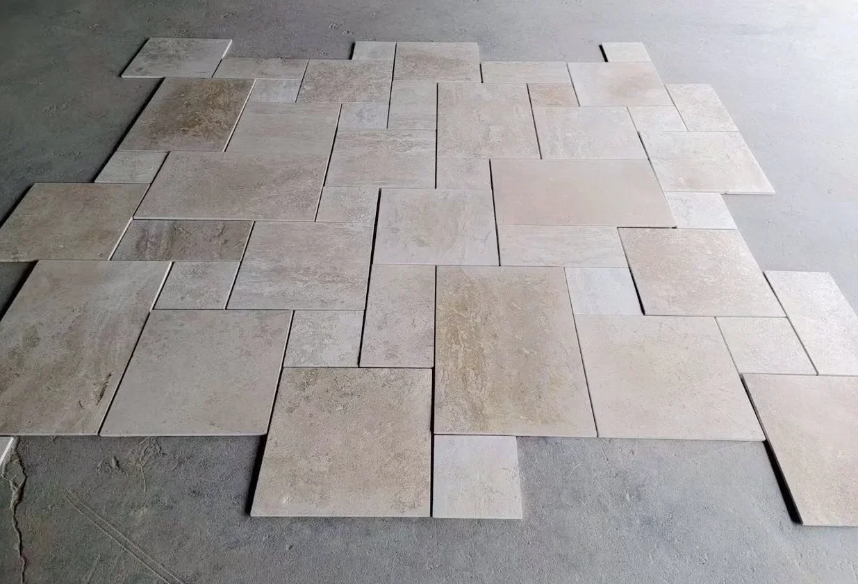 Versailles Pattern Travertine Slab Antique French Pattern Interior Wall Cladding Exterior Floor Travertine Tiles Outdoor