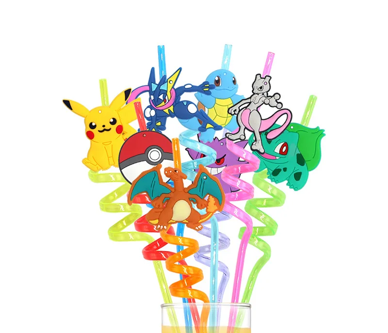 Slap Bracelet Keychain  straw  Kids Pikachu Birthday Decoration PVC  Wristband Child Slap Band Boys Girls Birthday Party