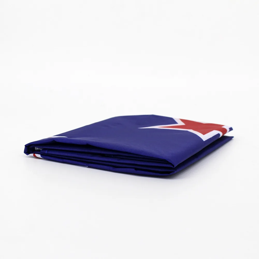 Silver Fern New Zealand Flag With 4 Stars Red White Blue 3X5 FT