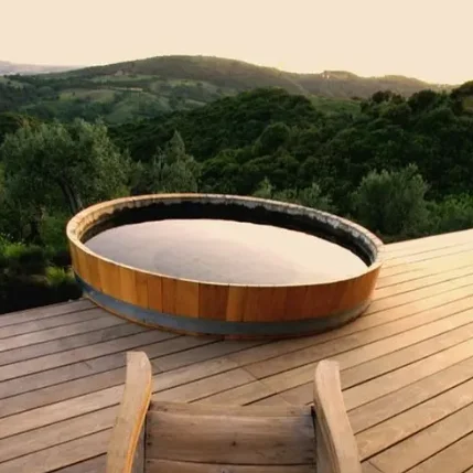 swim spa indoor outdoor cedar wood Soaking sauna resort hotel  salon hot spring Round Bathtubs circle Baths