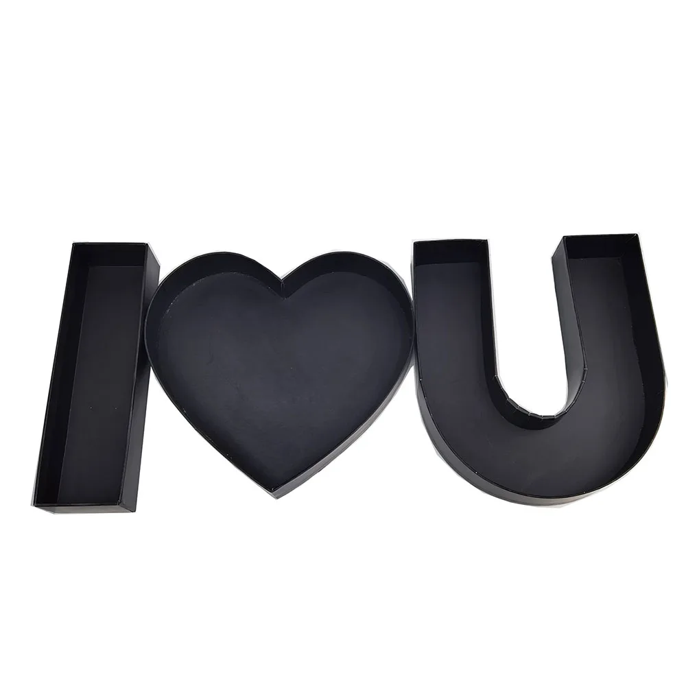 I Love You Fillable Mache Cardboard Letter Shaped Box For Chocolate Strawberry Sweet Packaging