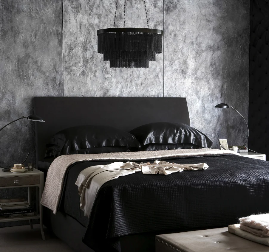 Retro Black Chandelier Aluminum Chain Chandelier 3 tier for living room