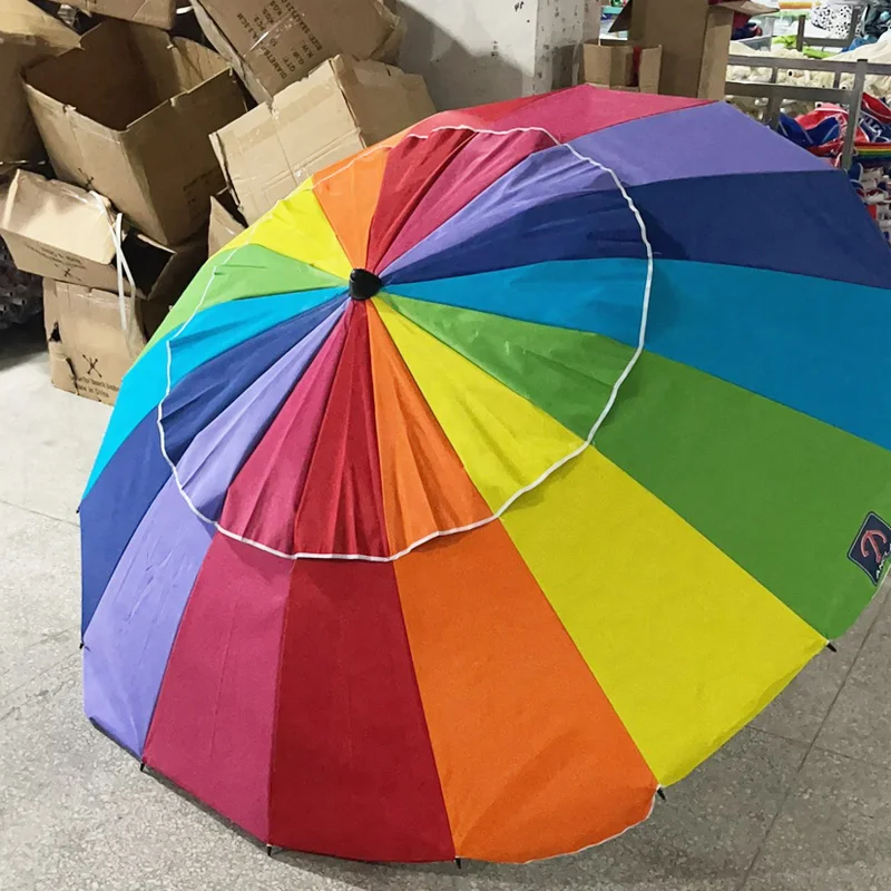 48inch 16 Ribs Rainbow Big Beach Umbrella/ Outdoor Umbrella