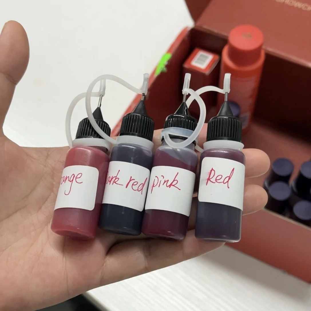 Semi  permanent vegan makeup 10 colors liquid  henna for  lip stain tint shade labial liner  with custom label