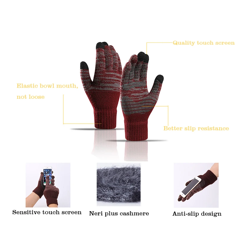 Hot Selling 3 Piece Beanie Set Winter Fashion Warm Ski Sport Beanie Hat Custom Logo Plain Voguish Acrylic Mitten Scarf Set