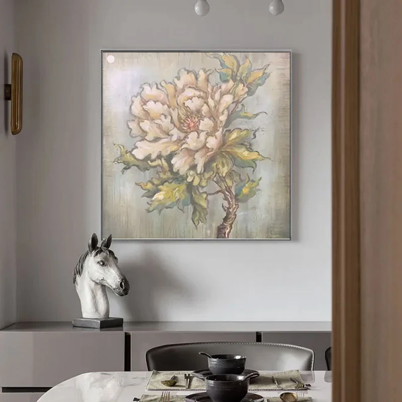 Home Decor Large Rose Hand Painted Oil Paintings Canvas Wall Art Work Abstract Paintings With Flowers