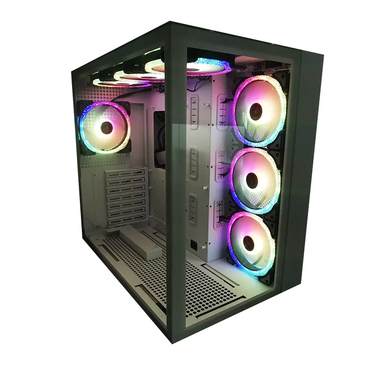 New Gaming Case ATX PC Tower Glass Panels 3.0USB  Support 7PCS RGB Fans 360 Water Pipe Cooler