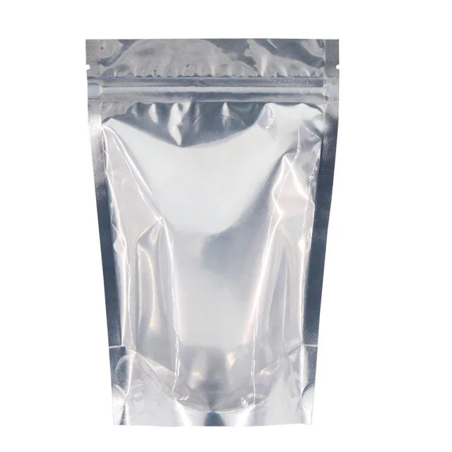Zip Lock Mylar High Barrier Foil Stand Up Pouch with clear front side