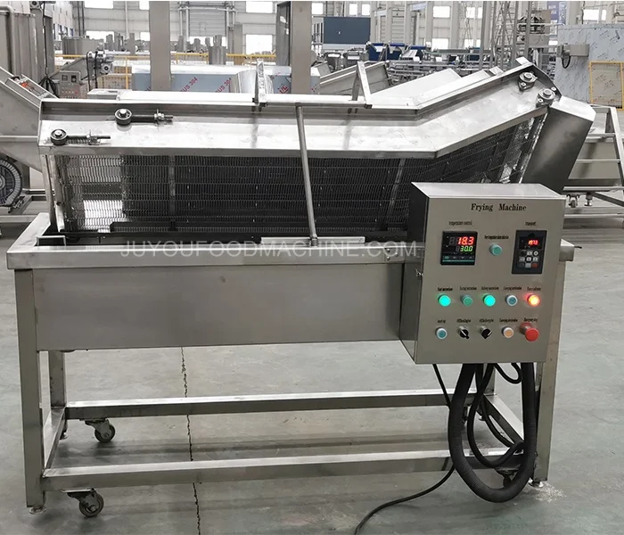 Industrial fried potato fingers frying machine Small continuous conveyor chicken wings frying machine fryer