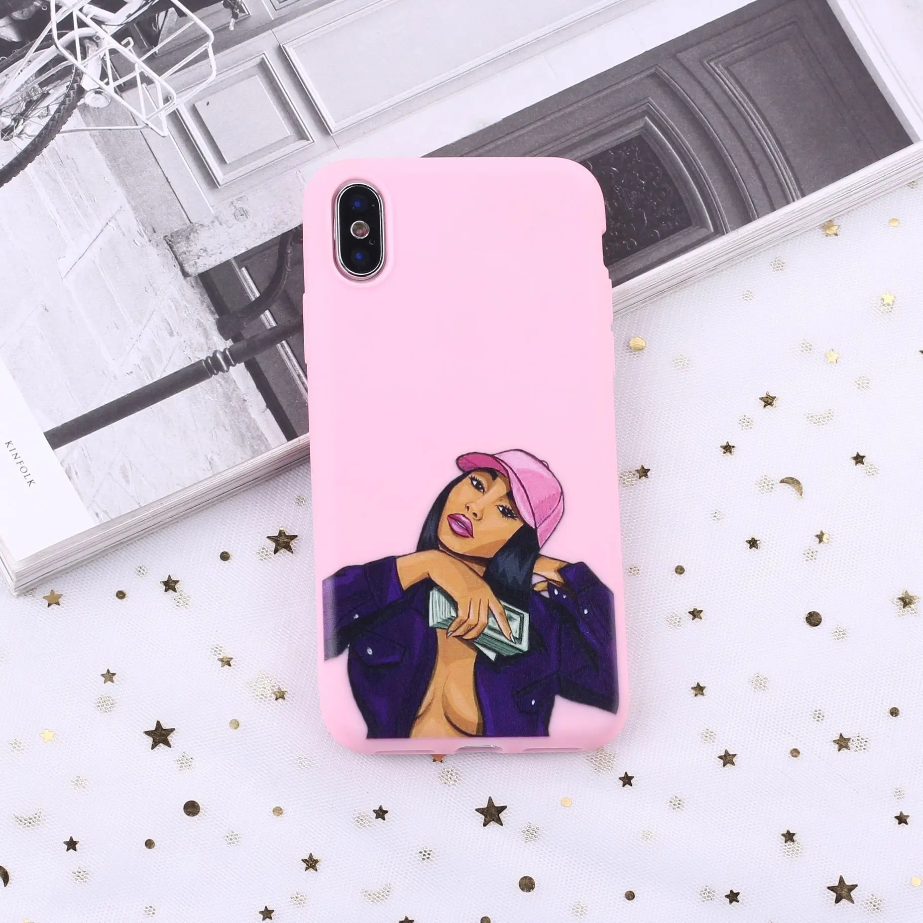 Hot Selling Money Women Pink Soft TPU Phone Case for iPhone 11Pro 11Promax X XS XR Xsmax