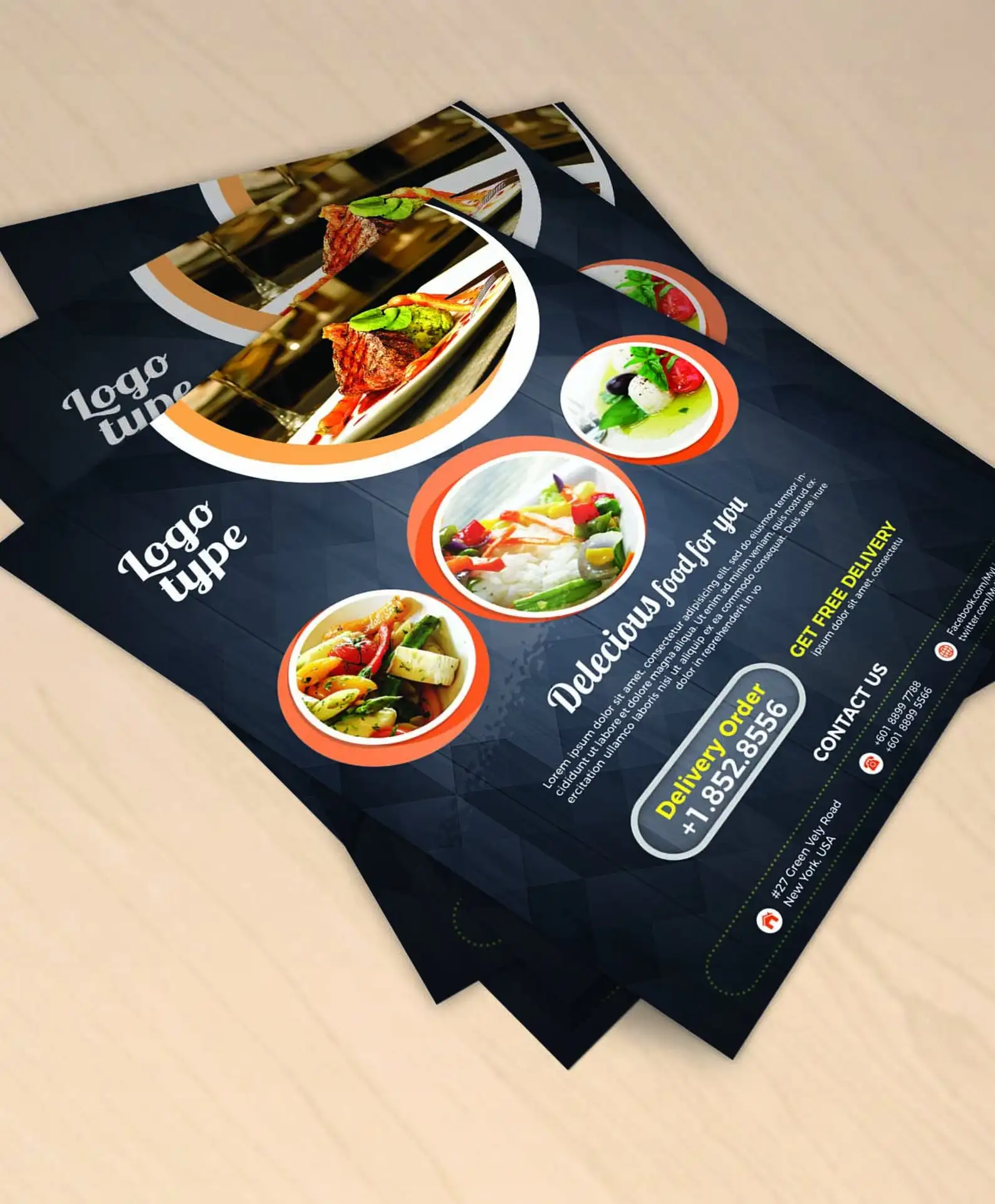 
custom printing a5 a4 promotion advertising Restaurant brochure flyer 