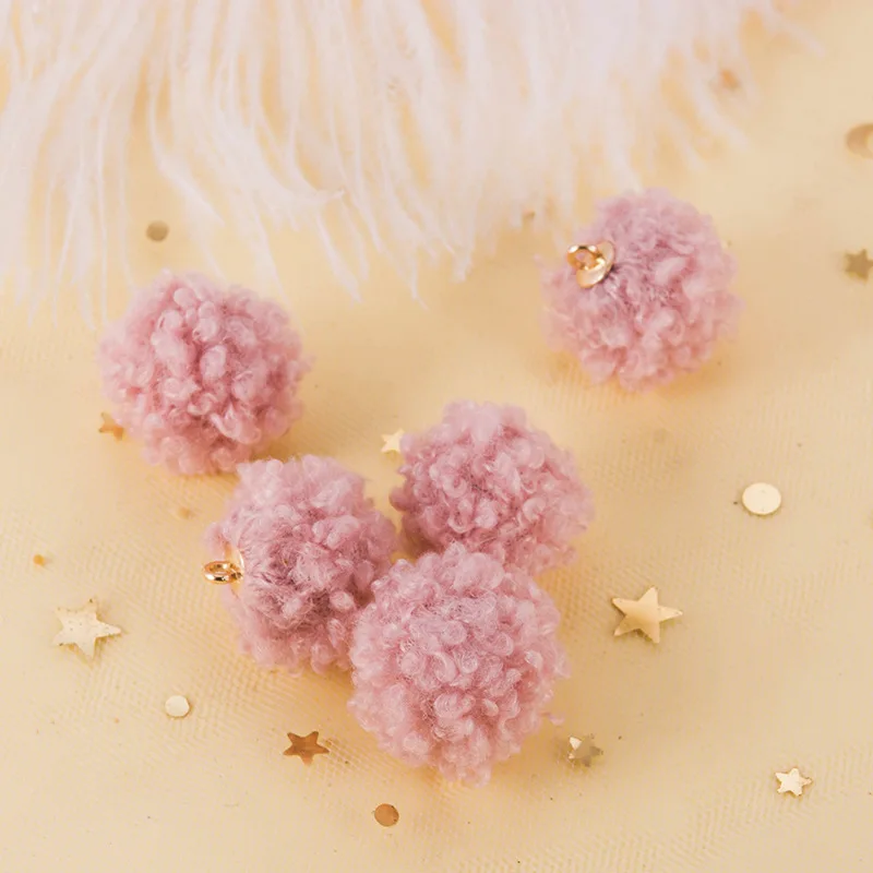 Cheap 15mm Leopard Print Fur Ball Beads Handmade Accessories Colorful Round Pendants For DIY Earring Necklace Pendant