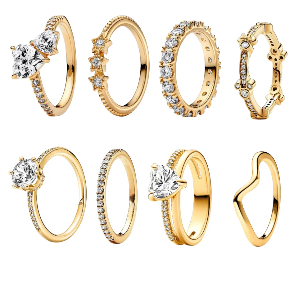 Light luxury fashion popular high-end jewelry S925 sterling silver full diamond 18K gold zirconia genuine ring Factory Wholesale