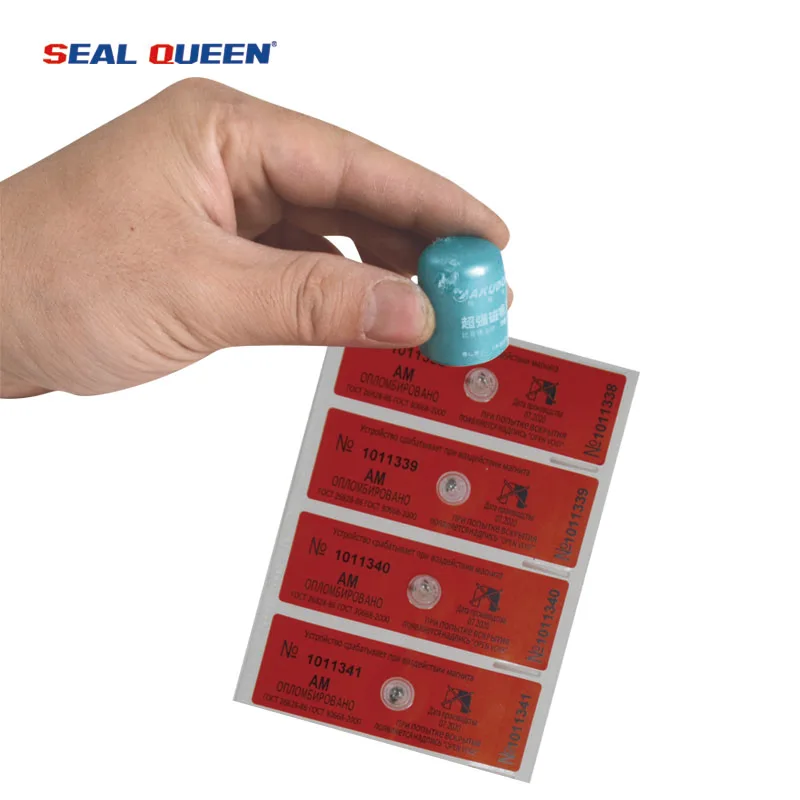 Water Meter Magnetic Tamper Proof Label custom print Security Labels Sticker With Anti - Magnet Impact