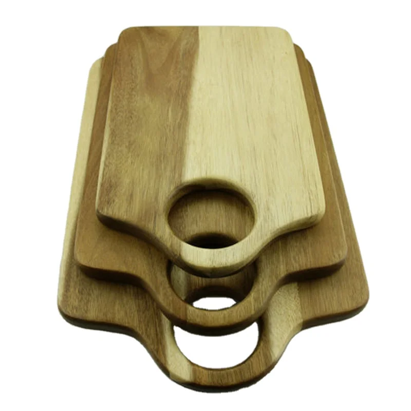 Acacia rubber oak beech ash black valnut olive Solid wood fruit board wooden bread pizza tray beech handle small cutting board