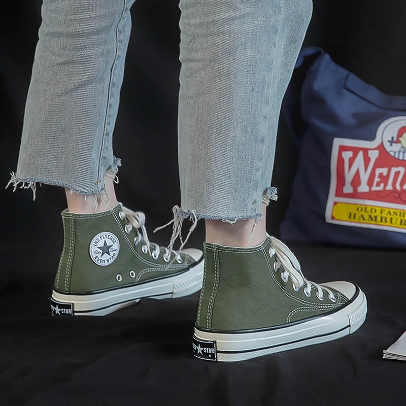 2022 custom logo Summer new couples simple canvas shoes high top summer walking style casual shoes for young men and women