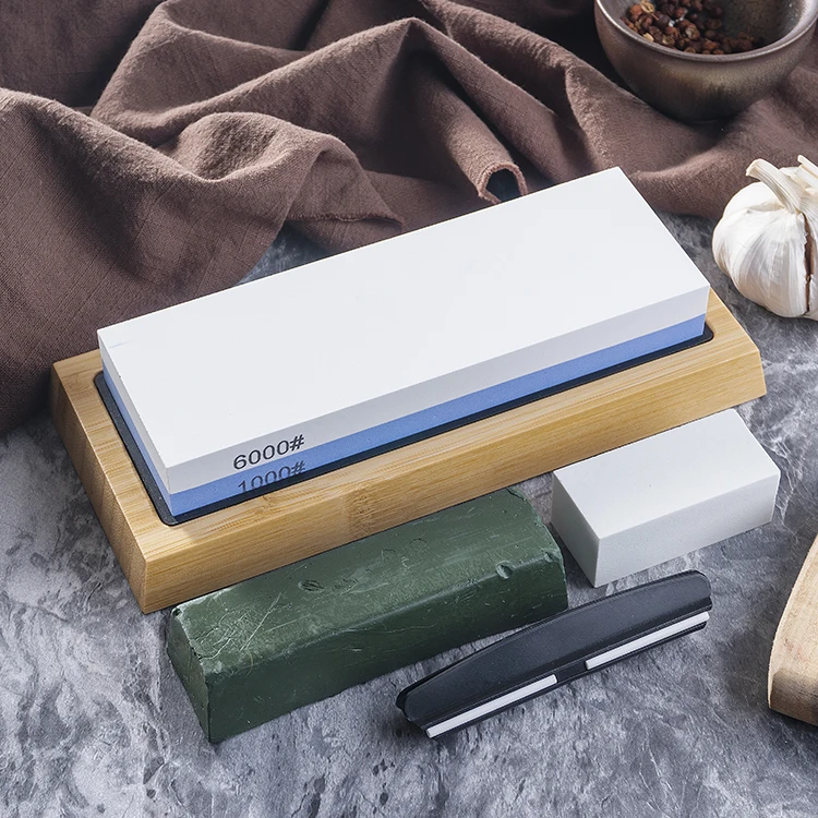 Dual Sided 1000/6000 Grit Professional Whetstone Knife Sharpener Stone Whetstone Sharpening Kit