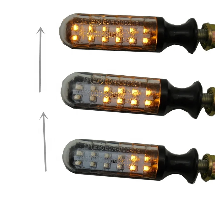 Universal Flowing Motorcycle LED Turn Signal Indicator Light Sequential Amber Blinker Flashing Scooter Motorbike Turning Lamp