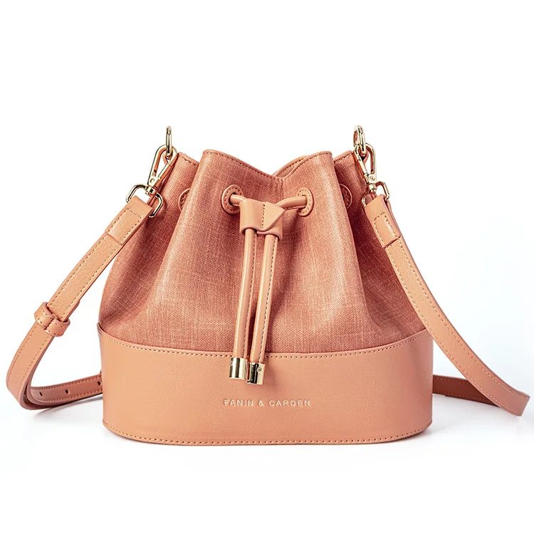 Designer Womens Bucket Bags PU Leather Drawstring Bucket Purses Unique Women Crossbody Bags Shoulder Bags