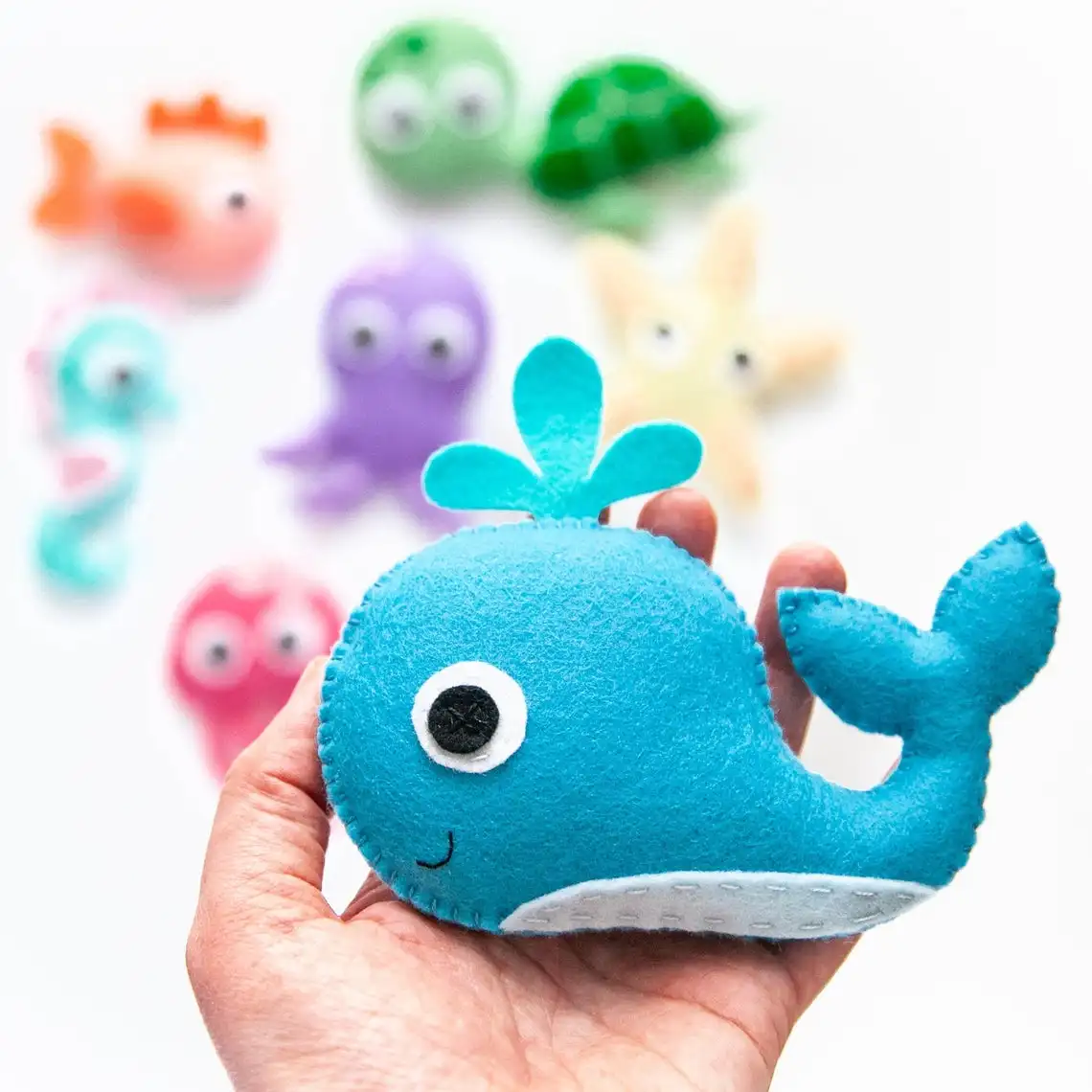 new year sew your own making product whale fish doll sea animals creative diy felt art craft sets sewing kit for kids