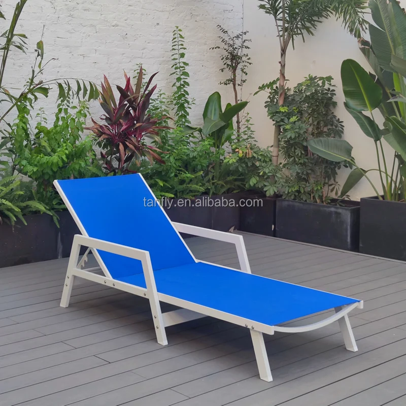 Patio Garden Sun Loungers Aluminum Chaise Lounge Set Outdoor Beach Sun Lounger Chair
