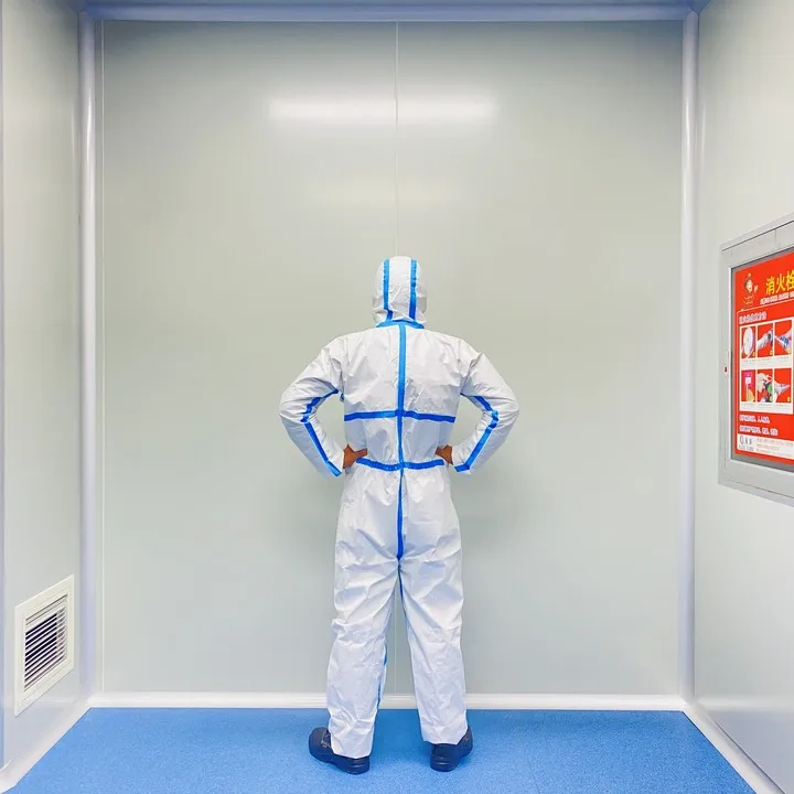 QiuYan CE Disposable Coverall Medical Protective Suit With Hood Waterproof Protective Clothing