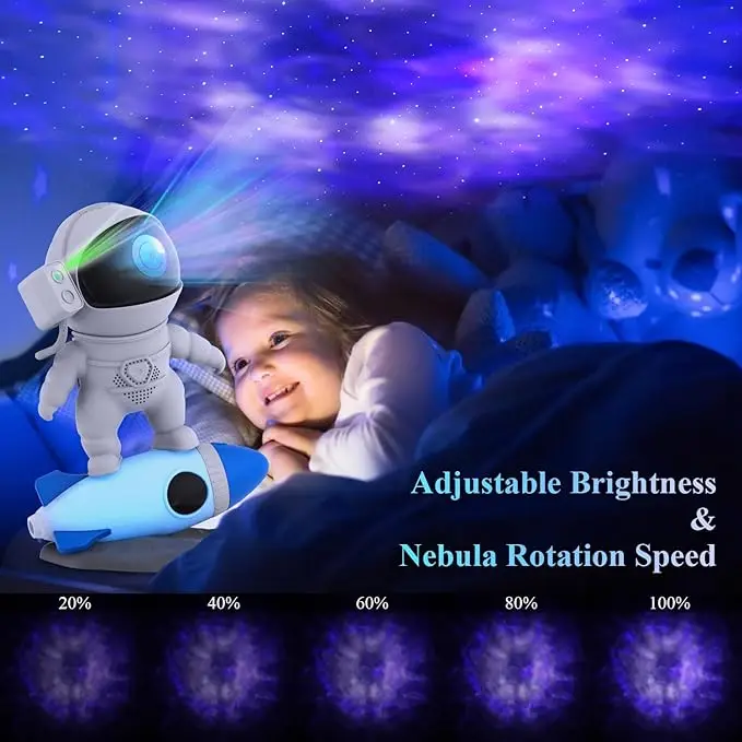 Rocket Astronaut Star Nebula Projector,Bluetooth Music,White Noise,APP&RC Control,Night Light for Kids & Adults,Room Decor,Gifts