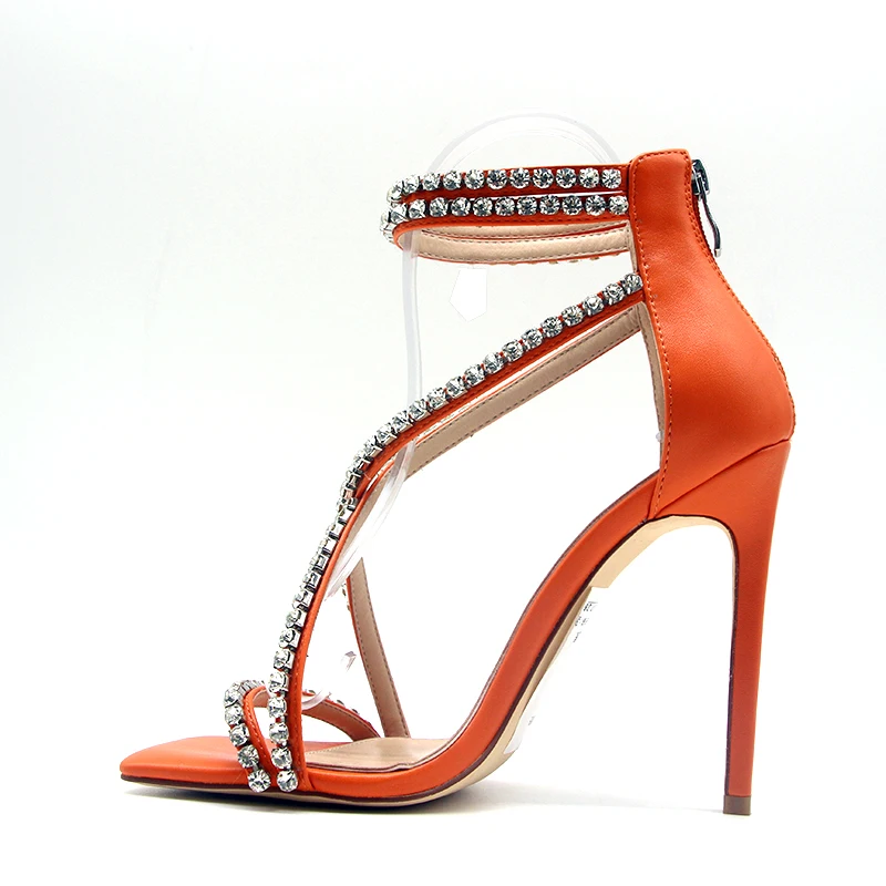 New Design  2021 Chengdu Factory  summer square toe lace up high heels sandals shoes for women and ladies