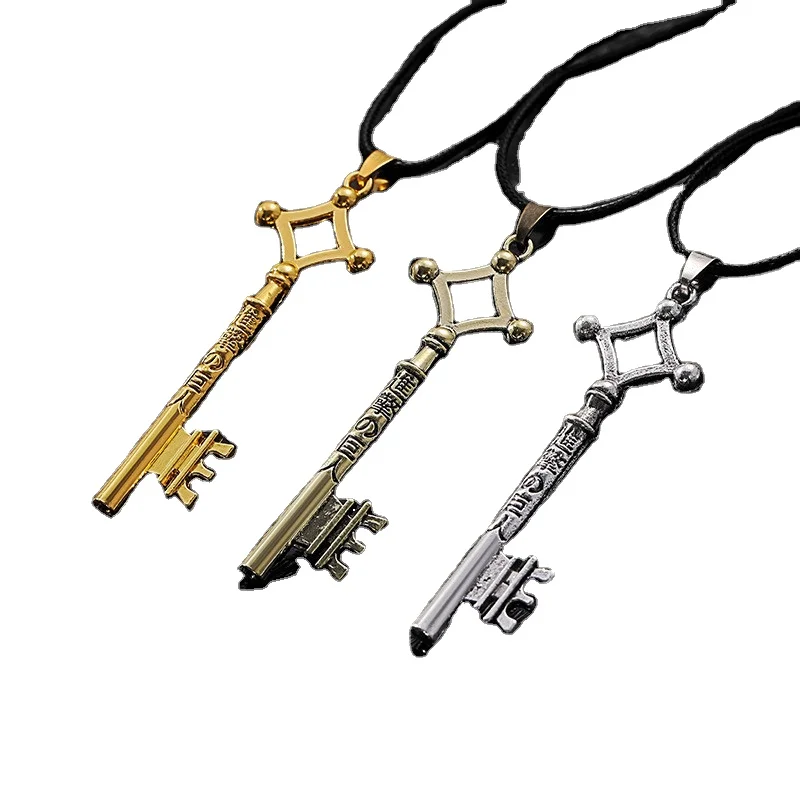 Exaggerated Key Pendant Necklaces for Men Women Attack on Titan Anime Jewelry Accessories