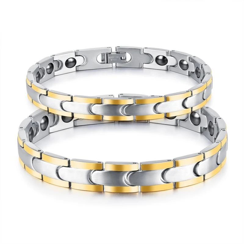 Stainless Steel Couples Germanium Magnetic Health Bracelet For Men Women Lovers Gold/Silver Bracelets Wholesale Jewelry