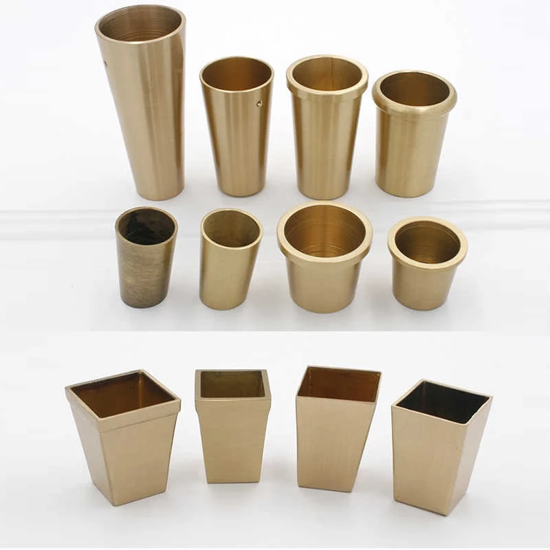 Hoone Metal Furniture Tips Toe Caps Tapered Ferrules Table Brass Caps Sofa Chairs Cabinet Leg Protector