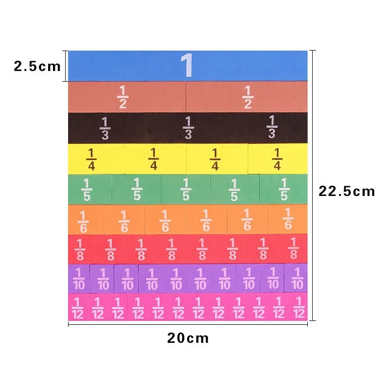 Educational Math Teaching Aids Manipulatives Equivalence 4th Grade Kids Magnetic Fraction Tile