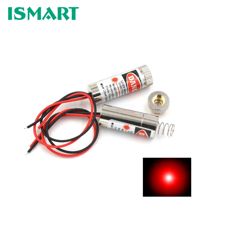 Лазерная Диодная головка ISMART 5 мВт 650 нм красная точка/линия/Крест лазерная трубка инфракрасный лазерный датчик модуль регулируемое фокусное расстояние 3 В/5