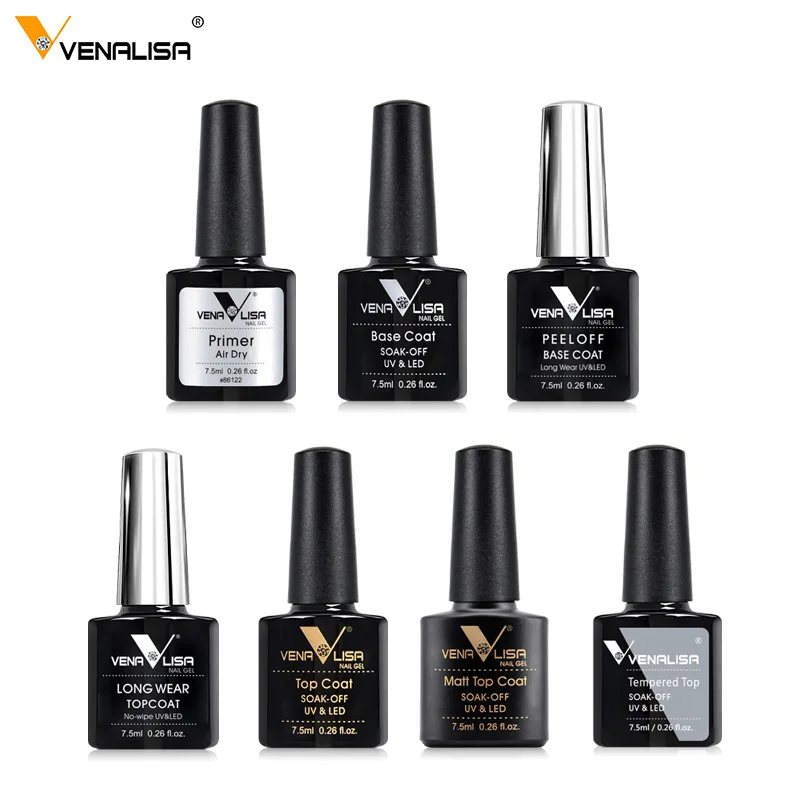Venalisa Nail Art Acrylic Gel polish Primer Base Nowipe Top Coat Reinforce Matt Tempered Diamond varnish lacquer supply