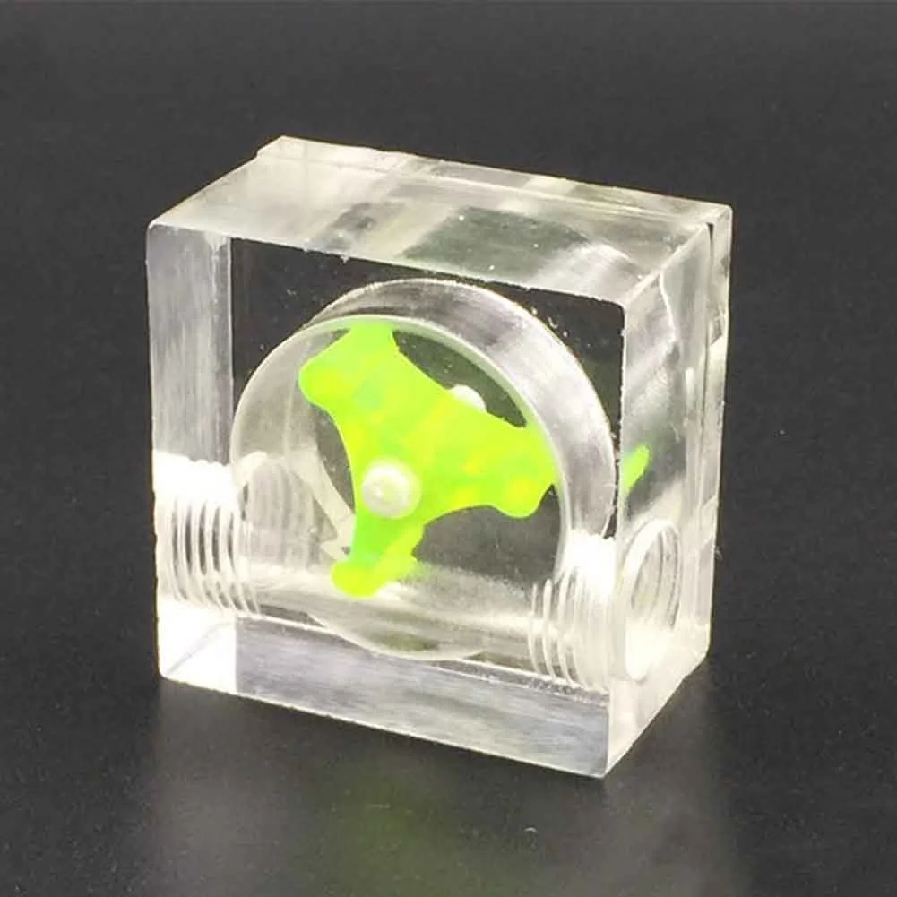 Thread 3 Impeller Office Flow Meter Polished Surface Durable Easy Install For PC Water Cooling Home Acrylic Indicator