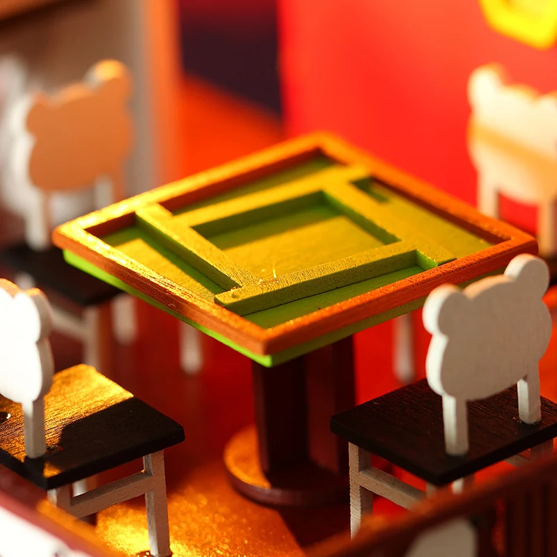 2020 New Year Gift Chinese Panda DIY Dollhouse Miniature with Chair and Desk