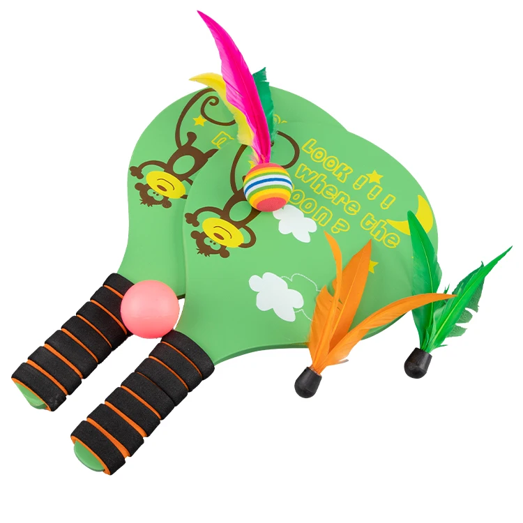 
Factory direct sale Tennis Racket for Teenage family game beach paddles and ball wooden beach racket 