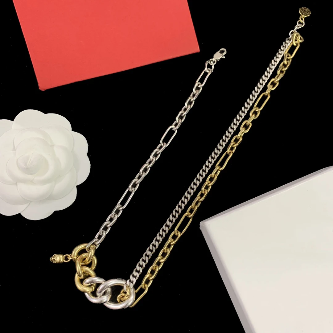 Alexander McQueens Factory new product 925 silver color chain, fashionable, personalized, high-end design, holiday gift giving