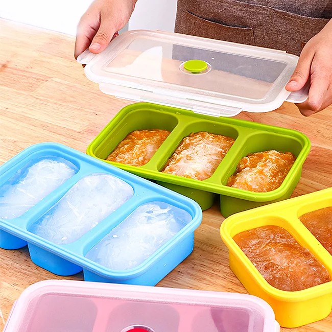 Home Kitchen Multi color Soup jelly maker Freezer Storage Containers Food Grade Silicone mold ice cube Tray soup cube mold