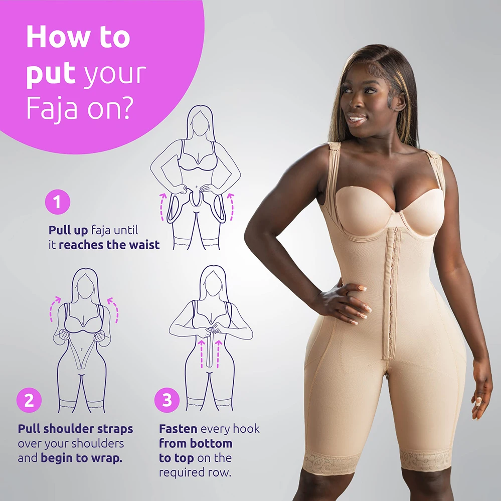 Zipper Crotch Gaine Postoperatoires Full Thigh Shaper Post Lipo Surgery Butt Lifter Shapewear Colombianas Fajas For Bbl Stage 1