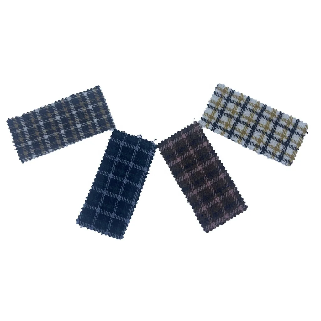 Fabric Supplier Manufacturing Woven Jacquard Plaid Twill Tweed Wool/Polyester Fabrics of Clothing 2435