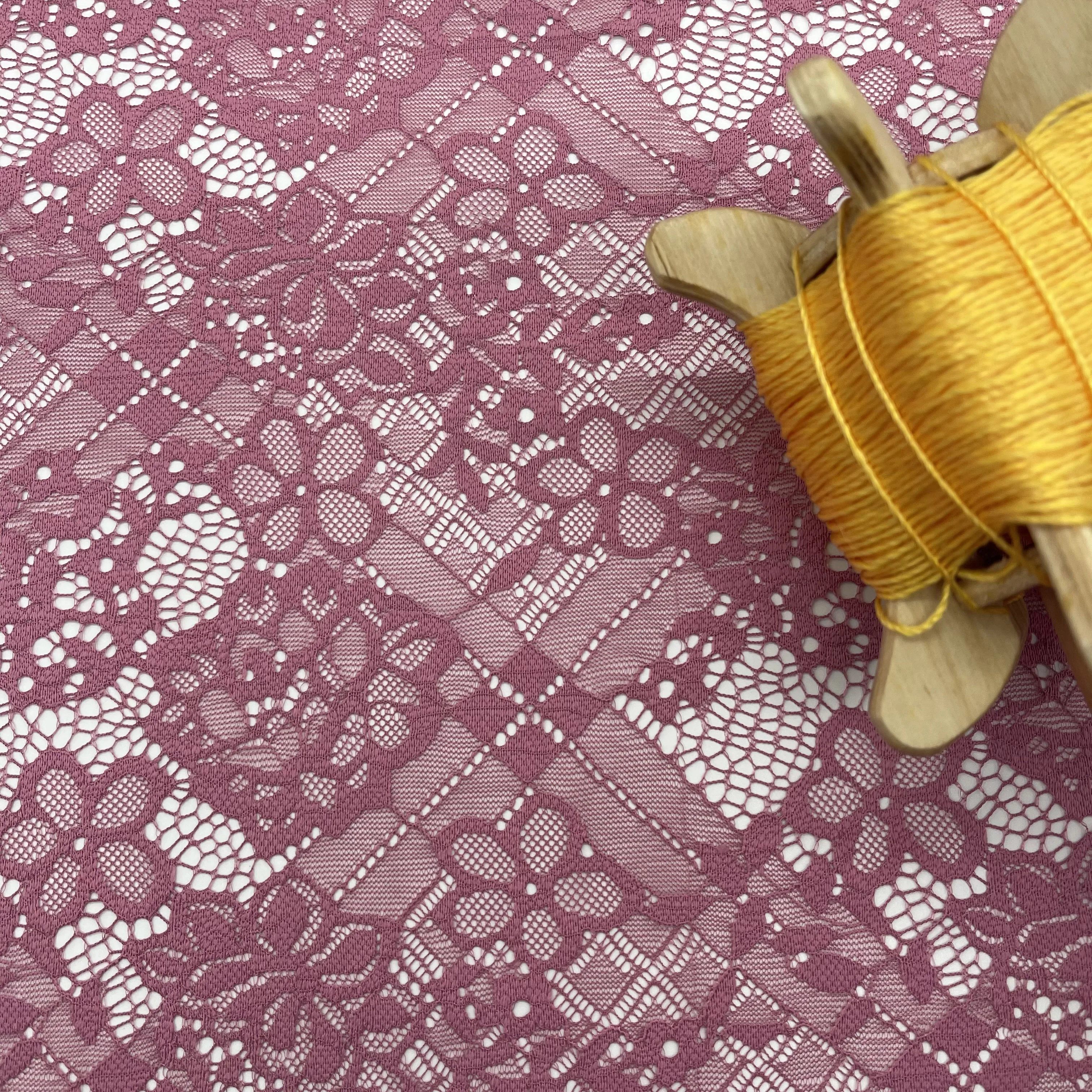 Wholesale Gradient Pink Mesh Lace Sequin Embroidery Fabric With Beads