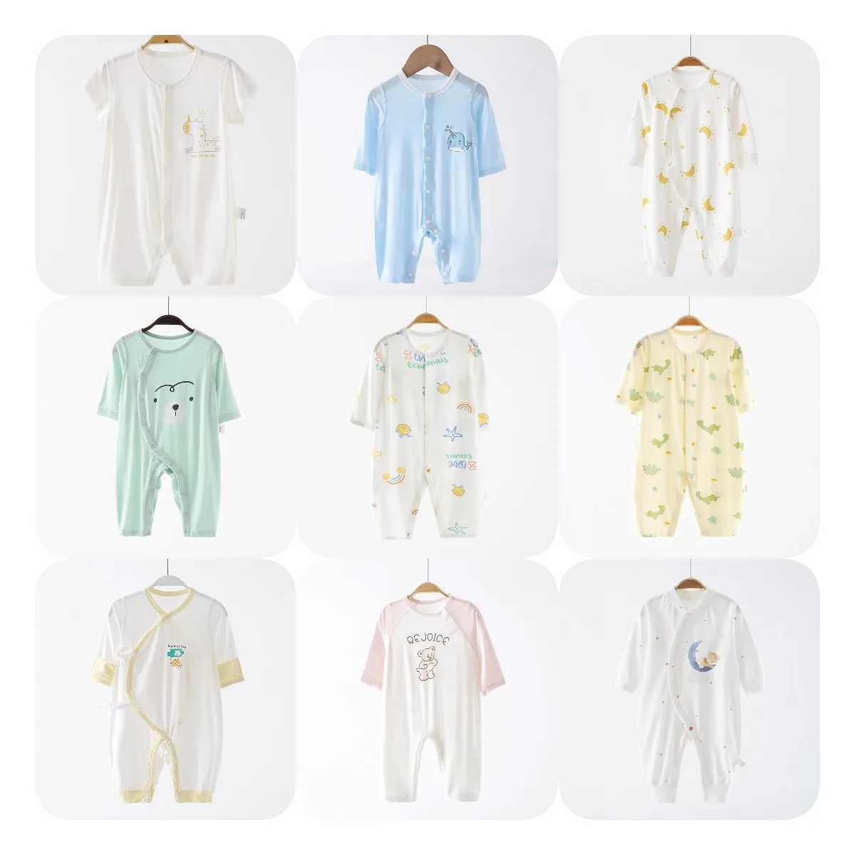 customized Bodysuit Romper Organic cotton Romper Baby Wear elastic bottom wholesale kids baby